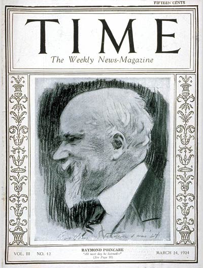 TIME Magazine Cover: Raymond Poincaré - Mar. 24, 1924 - France