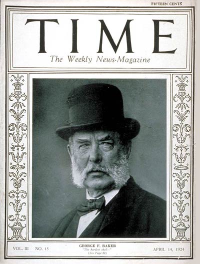 TIME Magazine Cover: George F. Baker -- Apr. 14, 1924