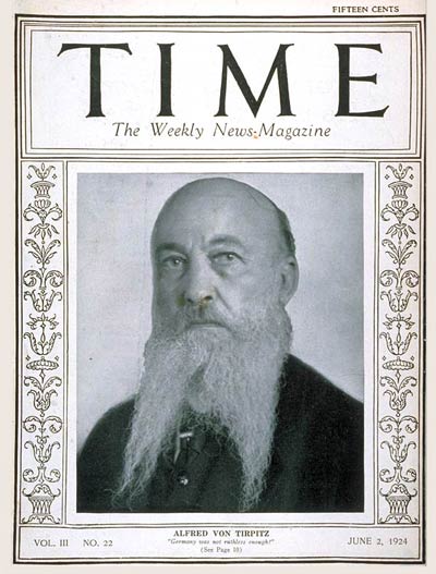 TIME Magazine Cover: Admiral von Tirpitz -- June 2, 1924
