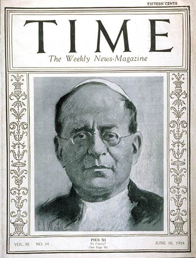 TIME Magazine Cover: Pope Pius XI -- June 16, 1924