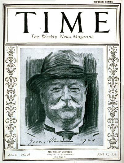 TIME Magazine Cover: William Howard Taft -- June 30, 1924
