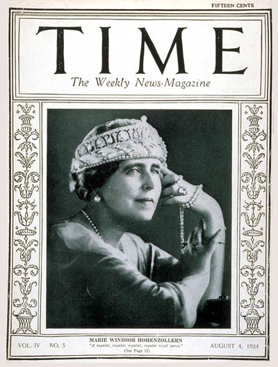 TIME Magazine Cover: Queen Marie -- Aug. 4, 1924
