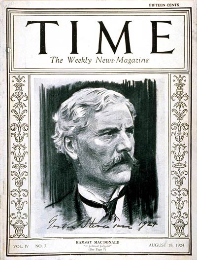 TIME Magazine Cover: Ramsay MacDonald -- Aug. 18, 1924