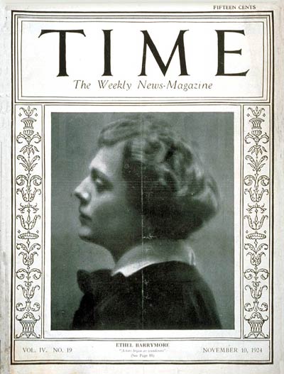 TIME Magazine Cover: Ethel Barrymore -- Nov. 10, 1924