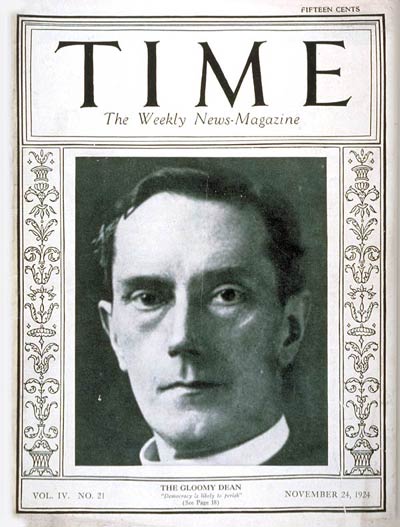 TIME Magazine Cover: William R. Inge -- Nov. 24, 1924