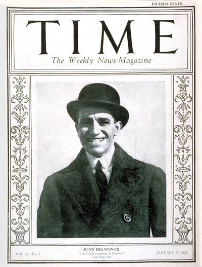 TIME Magazine Cover: Juan Belmonte -- Jan. 5, 1925