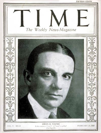 TIME Magazine Cover: Owen D. Young -- Feb. 23, 1925