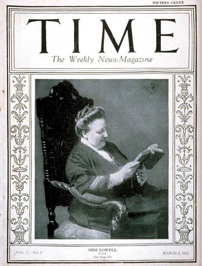 TIME Magazine Cover: Amy Lowell -- Mar. 2, 1925