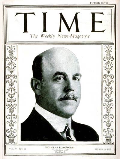 TIME Magazine Cover: Nicholas Longworth -- Mar. 9, 1925