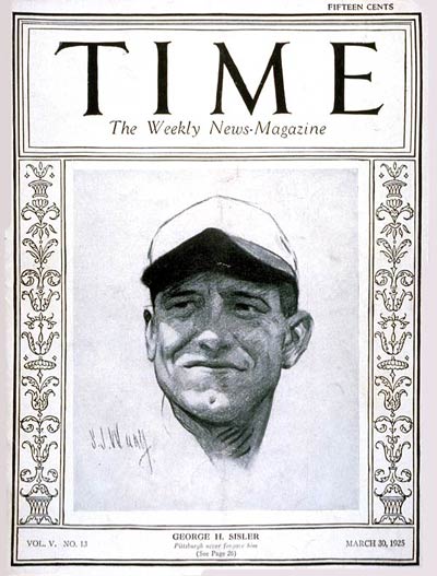 TIME Magazine Cover: George H. Sisler -- Mar. 30, 1925