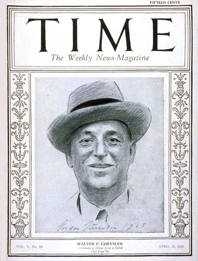 TIME Magazine Cover: Walter P. Chrysler -- Apr. 20, 1925