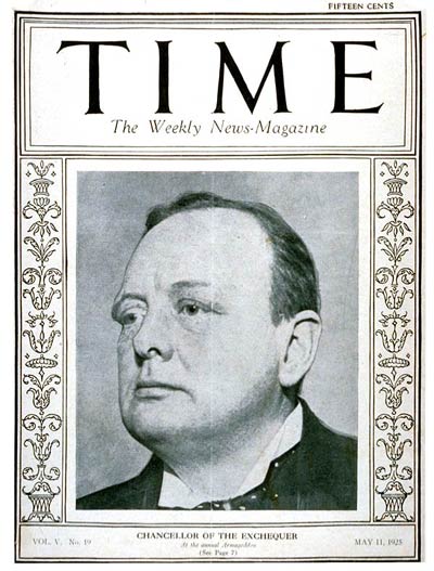 TIME Magazine Cover: Winston Churchill -- May 11, 1925