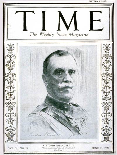 TIME Magazine Cover: King Vittorio -- June 15, 1925