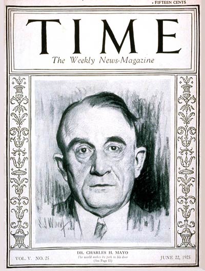 TIME Magazine Cover: Dr. Charles H. Mayo -- June 22, 1925