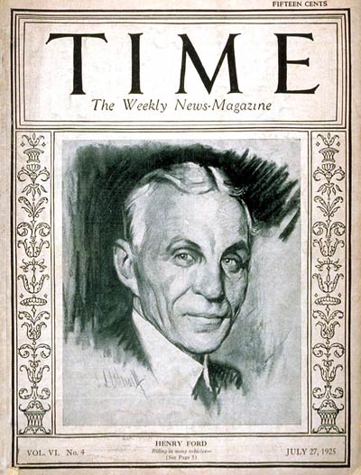TIME Magazine Cover: Henry Ford -- July 27, 1925