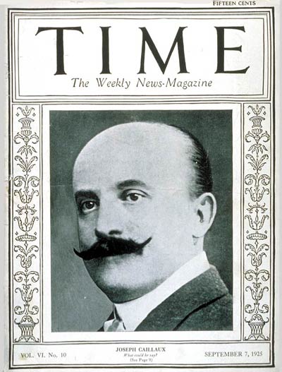 TIME Magazine Cover: Joseph Caillaux -- Sep. 7, 1925