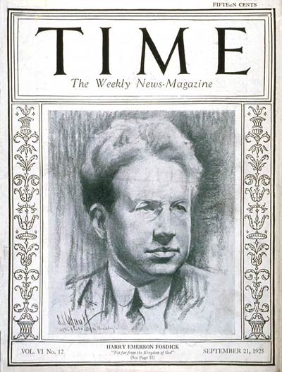 TIME Magazine Cover: Harry Emerson Fosdick -- Sep. 21, 1925