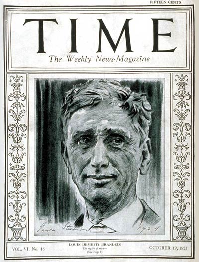 TIME Magazine Cover: Louis D. Brandeis -- Oct. 19, 1925