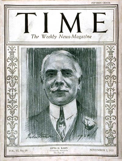 TIME Magazine Cover: Otto H. Kahn -- Nov. 2, 1925
