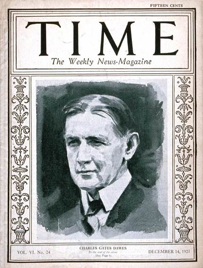 TIME Magazine Cover: Charles G. Dawes -- Dec. 14, 1925
