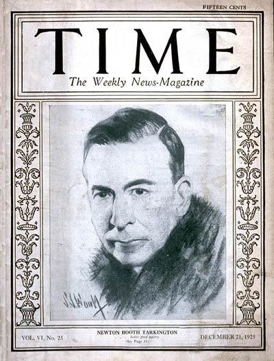 TIME Magazine Cover: Booth Tarkington -- Dec. 21, 1925