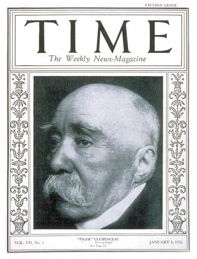 TIME Magazine Cover: Georges Clemenceau -- Jan. 4, 1926
