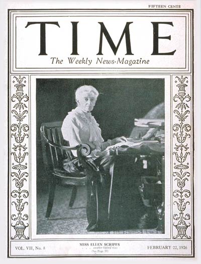 TIME Magazine Cover: Ellen Scripps -- Feb. 22, 1926