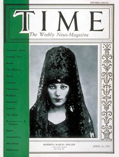TIME Magazine Cover: Raquel Meller -- Apr. 26, 1926