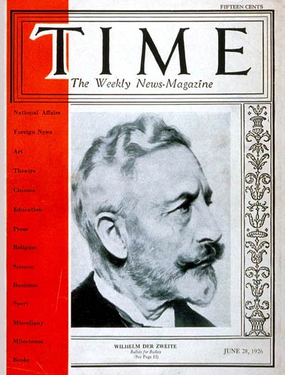 TIME Magazine Cover: Wilhelm II -- June 28, 1926