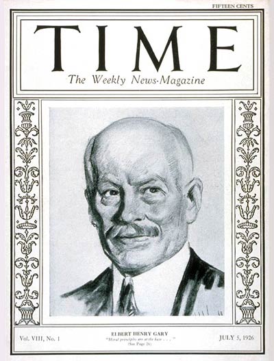 TIME Magazine Cover: Elbert Henry Gary -- July 5, 1926
