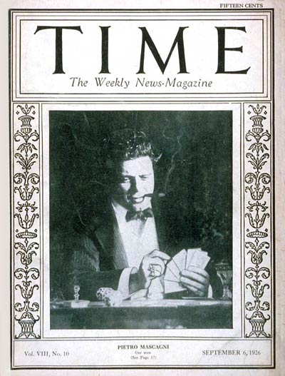TIME Magazine Cover: Pietro Mascagni -- Sep. 6, 1926