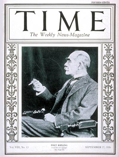 TIME Magazine Cover: Rudyard Kipling -- Sep. 27, 1926
