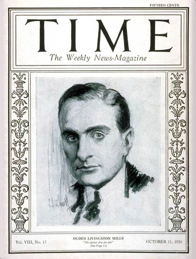 TIME Magazine Cover: Ogden L. Mills -- Oct. 11, 1926
