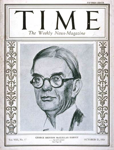 TIME Magazine Cover: George B. Harvey -- Oct. 25, 1926