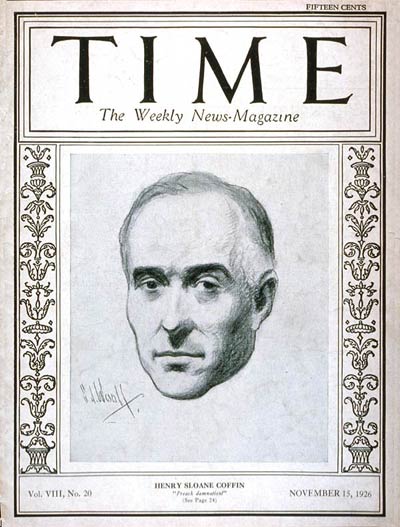 TIME Magazine Cover: Henry Sloane Coffin -- Nov. 15, 1926