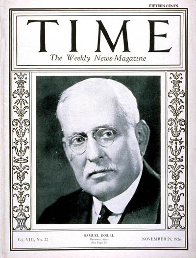 TIME Magazine Cover: Samuel Insull -- Nov. 29, 1926