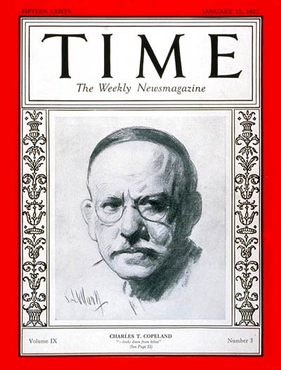 TIME Magazine Cover: Charles T. Copeland -- Jan. 17, 1927