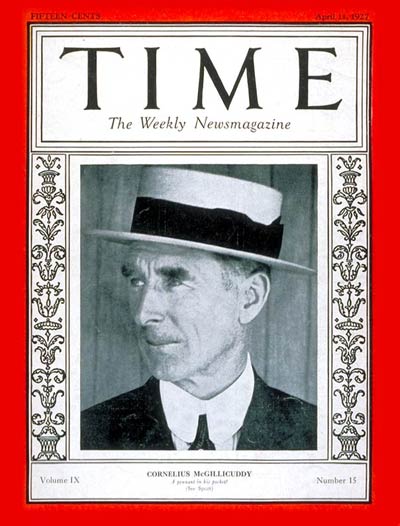 TIME Magazine Cover: Cornelius McGillicuddy -- Apr. 11, 1927