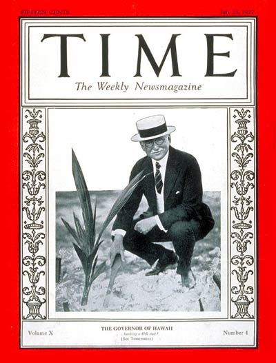 TIME Magazine Cover: Wallace Farrington -- July 25, 1927