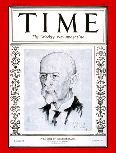 TIME Magazine Cover: Thomas G. Masaryk -- Mar. 5, 1928