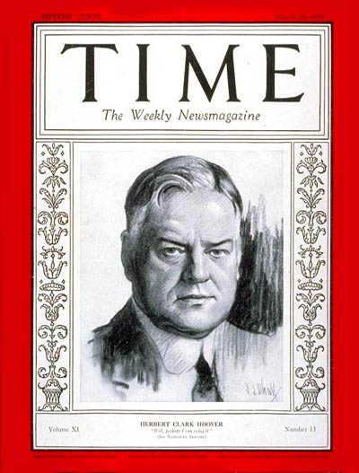 TIME Magazine Cover: Herbert C. Hoover -- Mar. 26, 1928