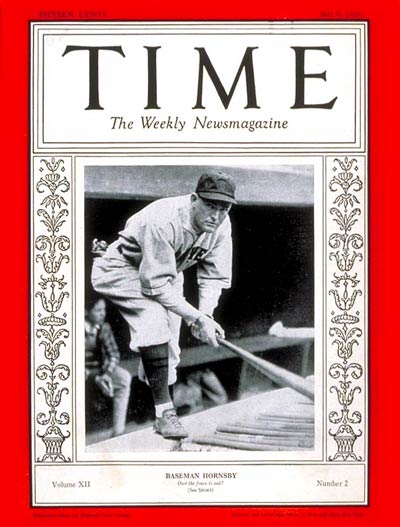 TIME Magazine Cover: Rogers Hornsby -- July 9, 1928