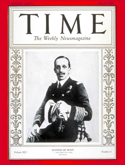 TIME Magazine Cover: King Alfonso XIII -- July 23, 1928