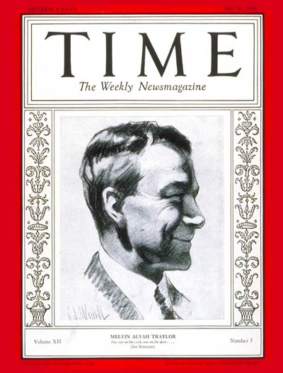 TIME Magazine Cover: Melvin A. Traylor -- July 30, 1928