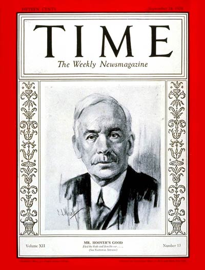 TIME Magazine Cover: James W. Good -- Sep. 24, 1928