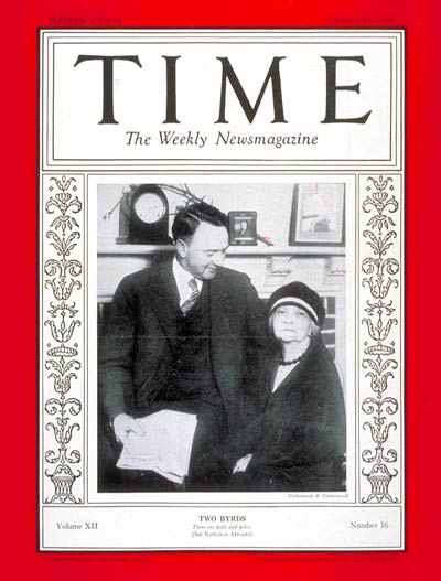 TIME Magazine Cover: Governor Harry F. Byrd -- Oct. 15, 1928