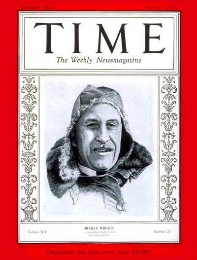 TIME Magazine Cover: Orville Wright -- Dec. 3, 1928