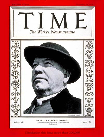 TIME Magazine Cover: Cardinal O'Connell -- Dec. 24, 1928