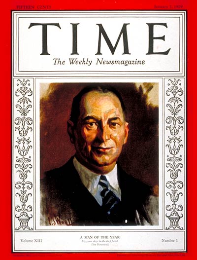 TIME Magazine Cover: Walter P Chrysler Man of the Year Jan 7 1929