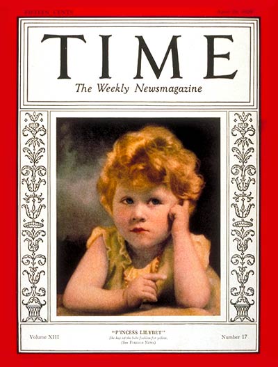 TIME Magazine Cover: Princess Elizabeth -- Apr. 29, 1929